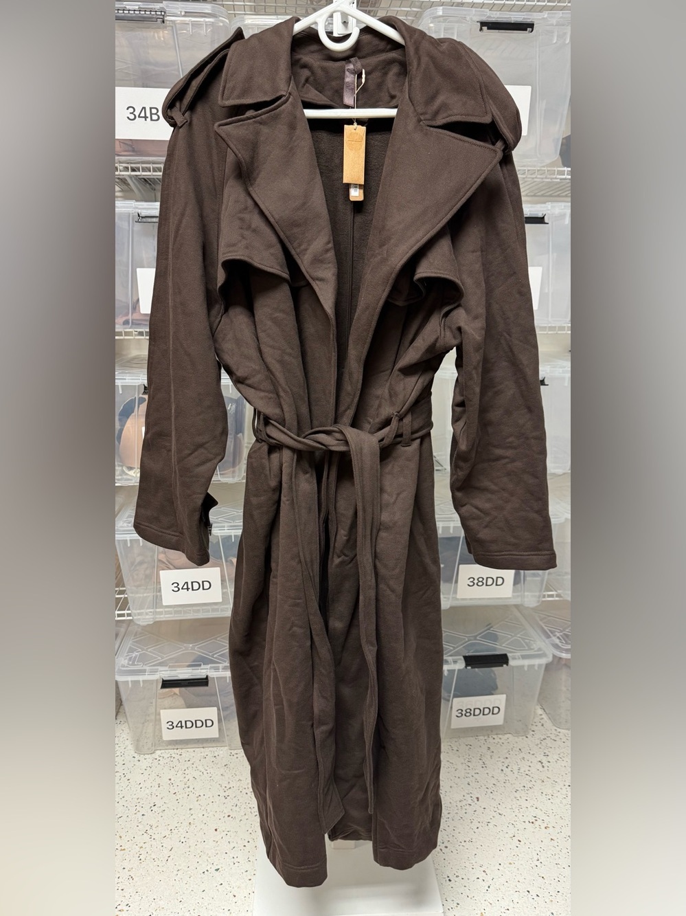 SKIMS Boyfriend Fleece Trench Coat  M - Picture 3 of 9